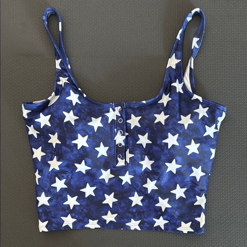 PINK DESERT SWIM- Navy Blue star top and Navy blue bottoms
